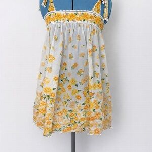 Yellow Floral Tie-Shoulder Mini Dress- Farm Rio
